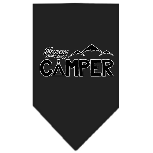 Happy Camper Screen Print Bandana Black Large